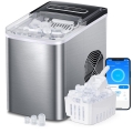 3K+ Bought in Past Month, Original Price: $129, Now: $77, Smart Ice Maker Machine Countertop with Self Cleaning, Voice Remote, 26lbs in 24Hrs, 9 Ice Cubes in 6 Minutes 3 Sizes, Portable Ice Makers with Basket and Scoop, for Home Kitchen Camping RV