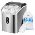 Portable Nugget Ice Cube Maker Machine, 3K+ Bought in Past Month, Original Price: $229, Now: $137, Electric Portable Compact Countertop Automatic Chewable Nugget Ice Cube Maker Machine with Hand Scoop 10 Ice Bags and Self Cleaning Function 33lbs/Day Silver