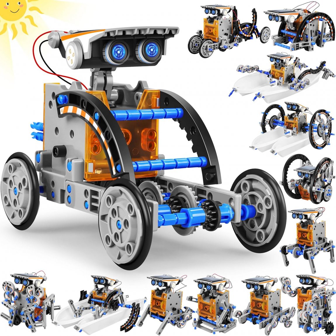 STEM 13-in-1 Education Solar Power Robots Toys, 30K+ Bought in Past Month, Original Price: $27, Now: $19. For Boys Age 8-12, DIY Educational Toy Science Kits for Kids, Building Experiment Robotics Set Birthday Gifts for 8 9 10 11 12 Years Old Boys Girls Te