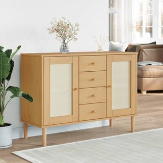 The Stylish and Functional Rattan Look Solid Pine Sideboard