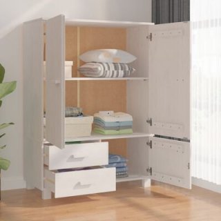 Solid Pine Wood Wardrobe - A Decorative and Functional Storage Solution