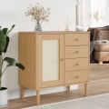 The Elegant and Versatile Solid Pine Rattan Sideboard