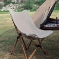 The Elegant Folding Wooden Grain Aluminum Pipe Camping Chair for Portable Leisure