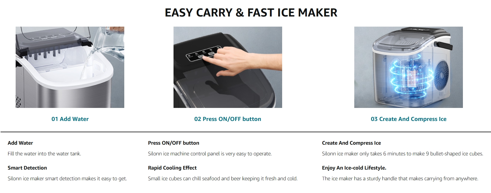 Portable Countertop Ice Maker Machine