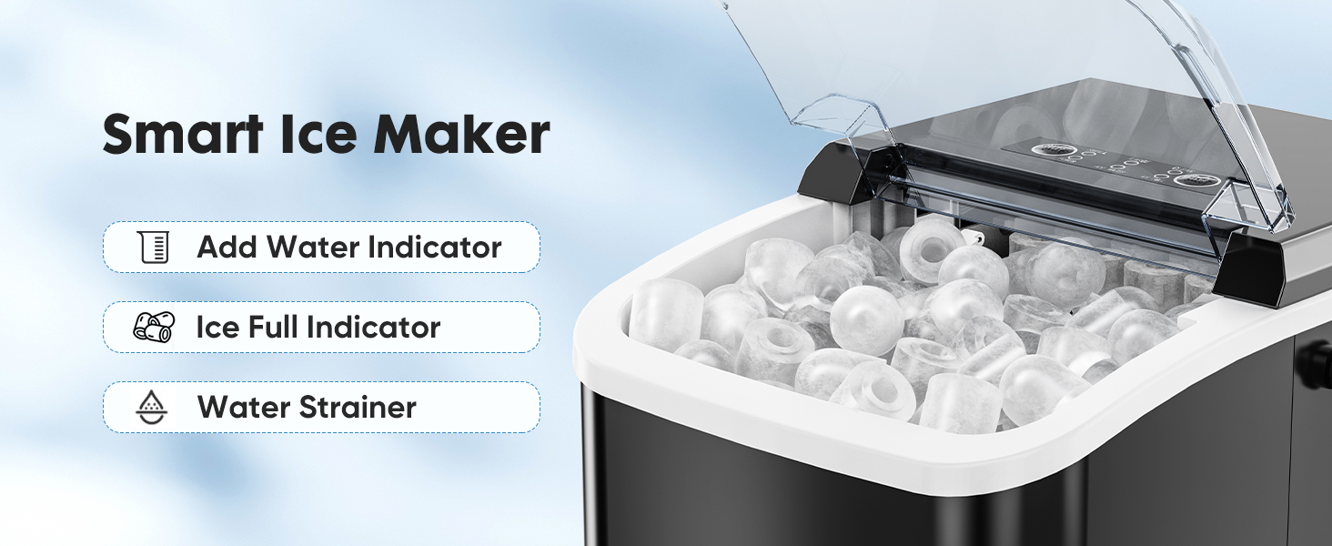 Countertop Ice Maker Ice Machine, Portable Self-Cleaning Ice Machine